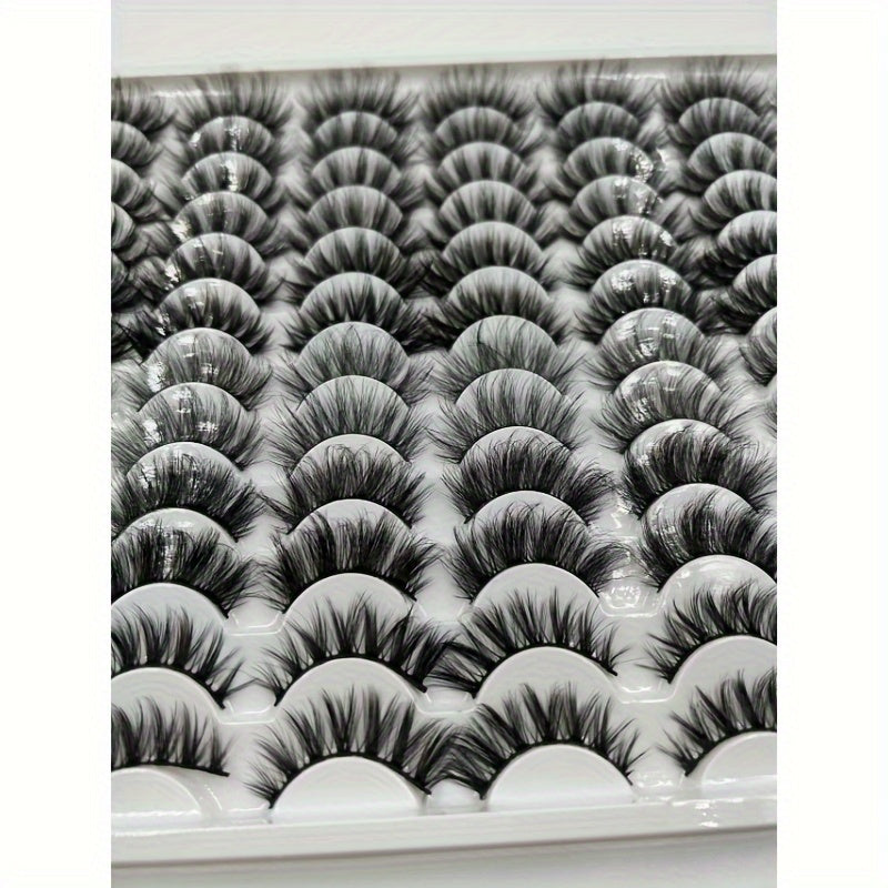 48 Pairs Mixed Style False Eyelashes - Fluffy, Curled, Dramatic 5D Wispy Strip Faux Mink Lashes, Voluminous Black & Light Brown Mix for Long-Lasting Glam